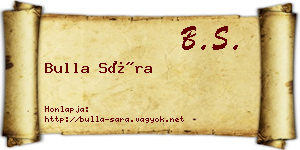 Bulla Sára névjegykártya